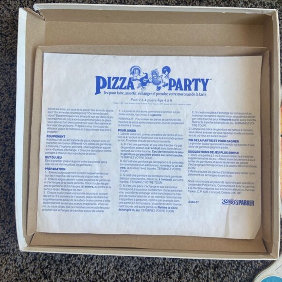 1987 Pizza Party Game Set -INCOMPLETE - Picture 3 of 6